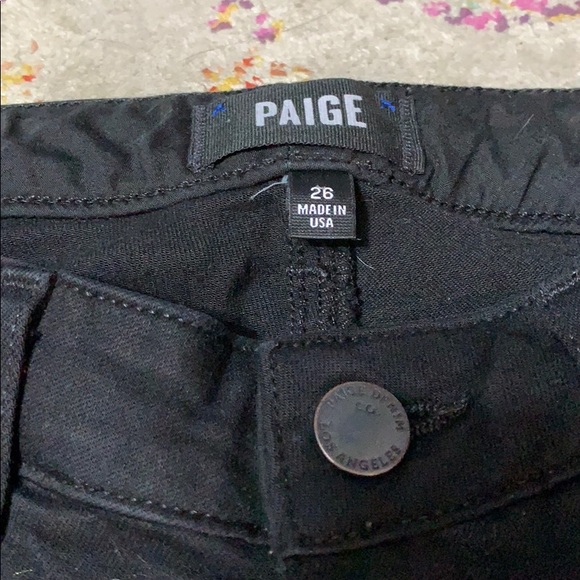 Size 26 PAIGE Skyline Skinny Black Jeans 🖤 - Picture 2 of 5